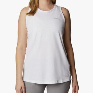 COLUMBIA Omni Shade Small White Athletic Tank Top Moisture-Wicking Racerback